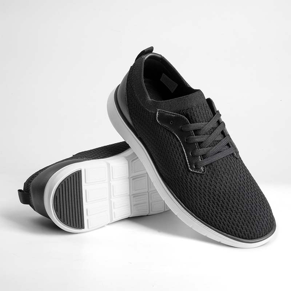 Men's Lightweight Non-Slip Mesh Sneakers - BLACK - 4